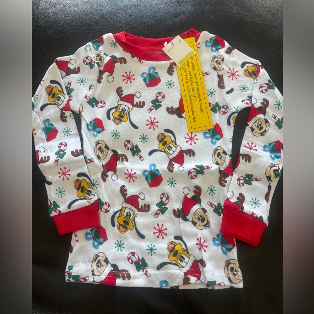 Disney Festive Holiday Snug Fit Pajamas Set Size 4T - Picture 3 of 5